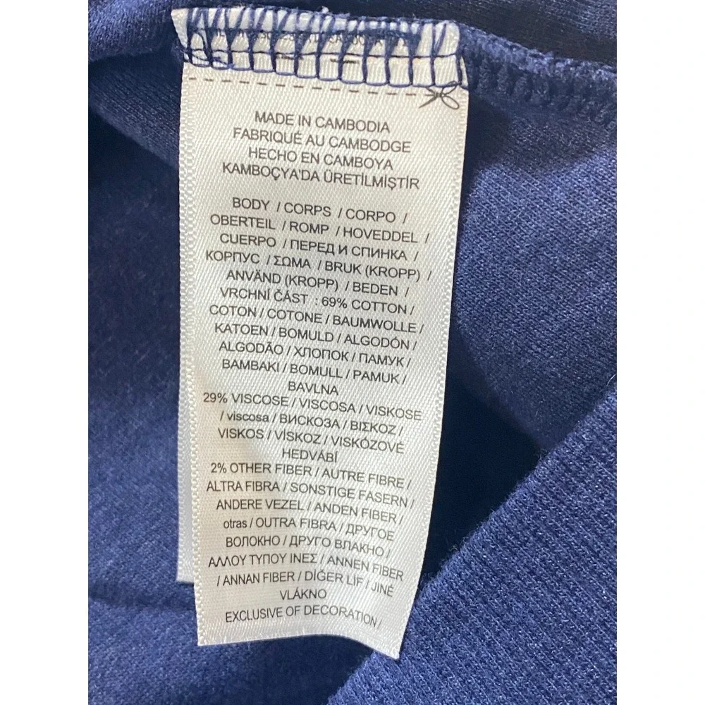 Polo‎ Ralph Lauren Men Large Shawl Collar Pullover Sweatshirt Navy Blue
